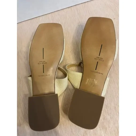 Dolce Vita Women’s Lavern All Leather Sandals Light Yellow Crinkle Patent 10 - Picture 8 of 8